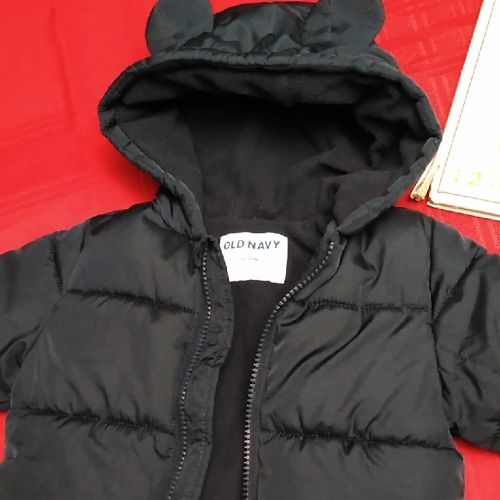Old Navy Black Puffer Jacket with Ears